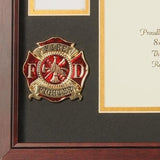 Firefighter Medallion Certificate and Medal Frame., , The Military Gift Store, Military medal and Certificate frame