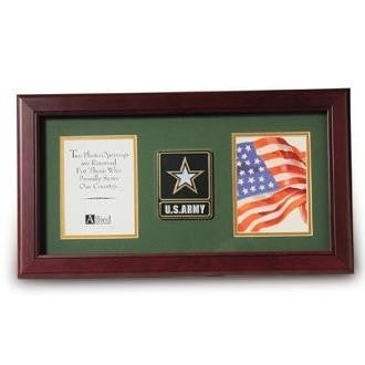 Go Army Medallion Double Picture Frame Large Go Army Medallion