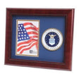 U.S. Air Force Medallion Portrait Picture Frame Double Layer Blue Matting with Gold Trim