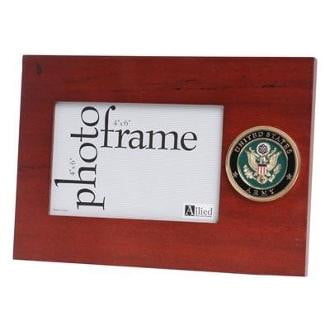 U.S. Army Medallion Desktop Picture Frame  hold a single 4-Inch by 6-Inch picture
