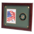 U.S. Army Medallion Picture Frame with Stars made from Mahogany colored wood