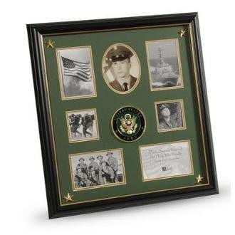 U.S. Army Medallion 7 Picture Collage Frame with Stars 18-Inches by 19-Inches