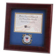 U.S. Coast Guard Medallion Landscape Picture Frame Blue Matting with Gold Trim, U.S. Coast Guard Medallion Landscape Picture Frame Blue Matting, The Military Gift Store, Military Frames, Military Photo Frames, Military Gifts