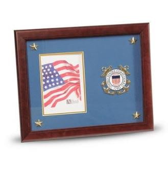 U.S. Coast Guard Medallion Picture Frame with Stars Picture Opening: 5-Inches by 7-Inches