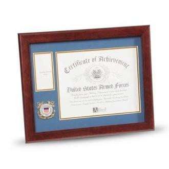 U.S. Coast Guard Medallion Certificate and Medal Frame 13-Inches by 16-Inches