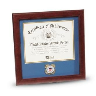 US Coast Guard Medallion 8 Inch by 10 Inch Certificate Frame.