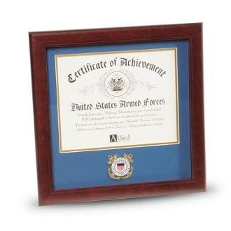 US Coast Guard Medallion 8 Inch by 10 Inch Certificate Frame Easel and Wall Mounting
