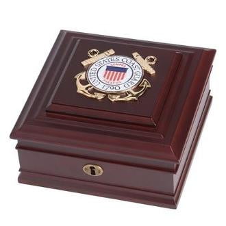 U.S. Coast Guard Medallion Desktop Box measure 8-Inches by 8-Inches by 4-Inches