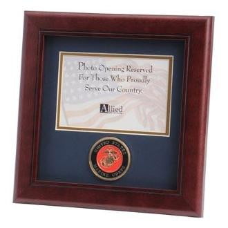 U.S. Marine Corps Medallion Landscape Picture Frame Wall Mounting Hardware Included
