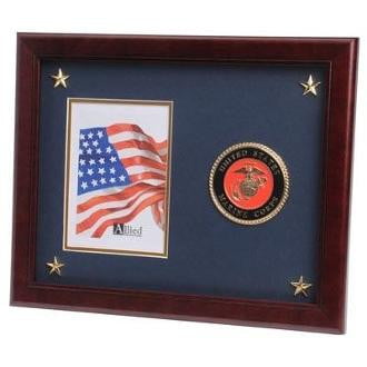 U.S. Marine Corps Medallion Picture Frame with Stars 13-Inches by 16-Inches