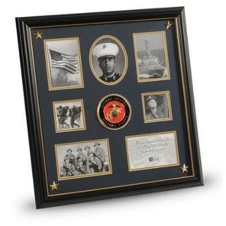 U.S. Marine Corps Medallion,Picture Collage Frame with Stars, , The Military Gift Store, Military Frames, Military Photo Frames, Military Gifts