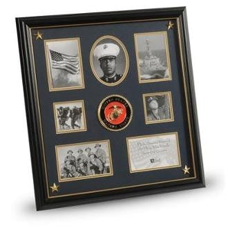 U.S. Marine Corps Medallion,Picture Collage Frame with Stars Large U.S. Marine Corps Medallion