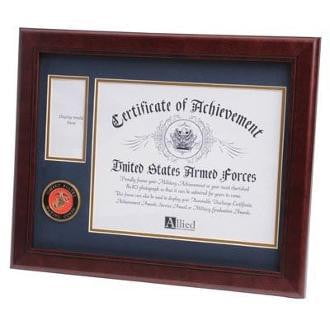 U.S. Marine Corps Medallion Certificate and Medal Frame.