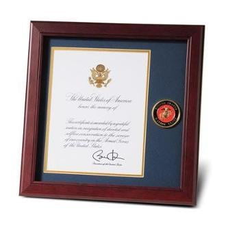 U.S. Marine Corps Medallion Presidential Memorial Frame