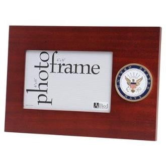 U.S. Navy Medallion Desktop Picture Frame Double Layer Matting with Trim