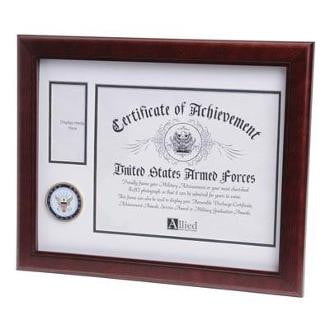 U.S. Navy Medallion Certificate and Medal Frame Mahogany Colored Frame Molding