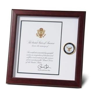 U.S. Navy Medallion Presidential Memorial Certificate Frame 14-Inches by 14-Inches