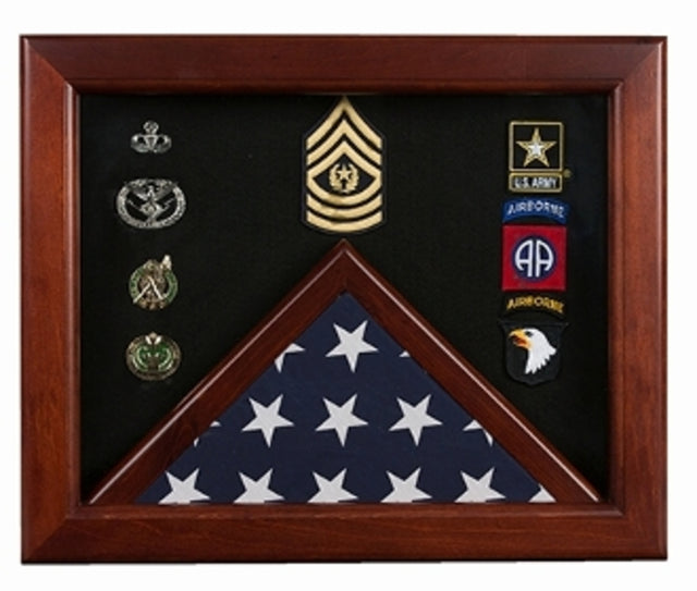 Military Flag medal display case, Mahogany wood for 3x5 flag., , The Military Gift Store, Military Flag Display Case, Flag Shadow Boxes (21)