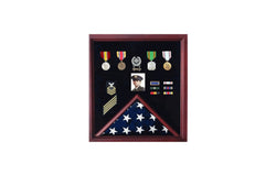 4 x 6 Flag Display Case Combination For Medals Photos....