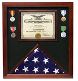 Flag Document Display Case, Wood, Made By Veterans - The Military Gift Store