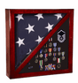 Cherry Flag and Medal Display Case Premium Wood.