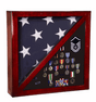 Cherry Flag and Medal Display Case Premium Wood - 3'x5' flag, , The Military Gift Store, Military Frames, Military Photo Frames, Military Gifts