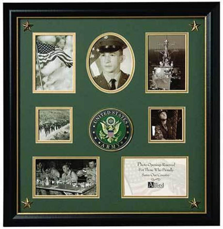 Flags Connections United States Army Medallion 7 Picture Collage Frame with Stars