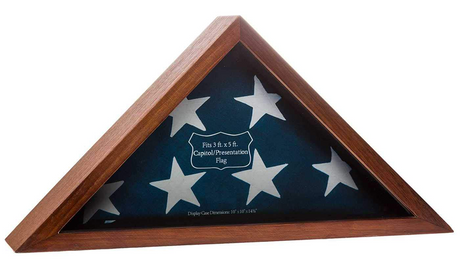 Capitol Flag Case for 3' by 5' Burial/Presentation Flag, Dark Walnut