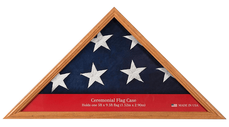 Wood Flag Display Case Box, 16" x 22.5", Light Honey