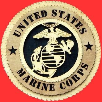 Marine Corps Wall Tribute 3D wood, Marine Hand Made Gift