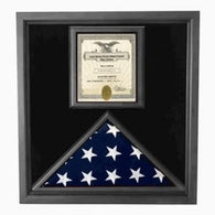 Premium USA-Made Solid wood Flag Document Case Black Finish