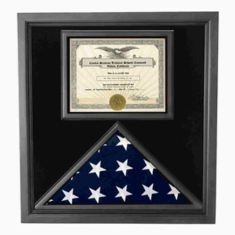 Premium USA-Made Solid wood Flag Document Case Black Finish. - The Military Gift Store