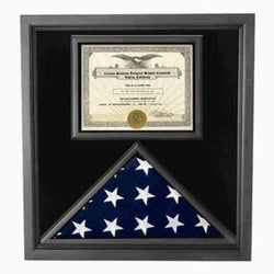 Premium USA-Made Solid wood Flag Document Case Black Finish