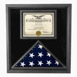 Flag and Certificate Case Black Frame, American Made  3 x 5 sized flag - The Military Gift Store