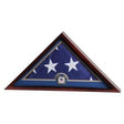 Flag Display Case with Coast Guard Medallion  colored mahogany hardwood