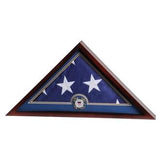 Flag Display Case with Coast Guard Medallion colored mahogany hardwood, , The Military Gift Store, 5' X 9' Flag Case