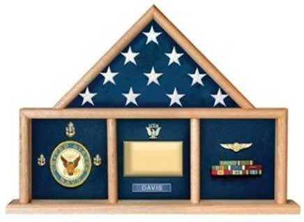 Flags Connections USAF Shadow Box, Flag Medal Case, , The Military Gift Store, 3 Bay Flag Frames