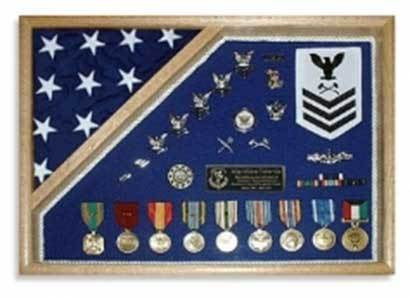 Flags Connections Military Shadow Box, Medal and flag display case