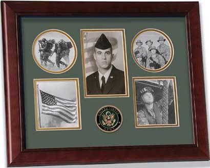United States Army Medallion 5 Picture Collage Frame with Stars by Flags Connections