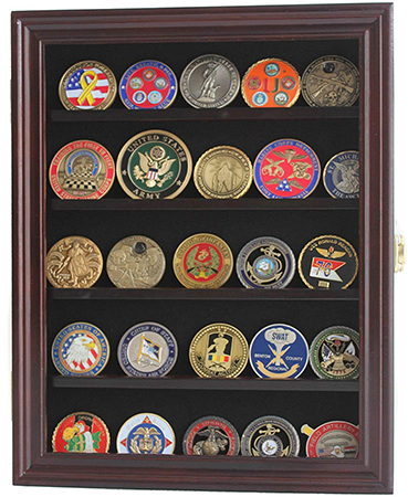 LOCKABLE 30 Military Challenge Coin, Sport Competition Coin, Casino Chip Display Case