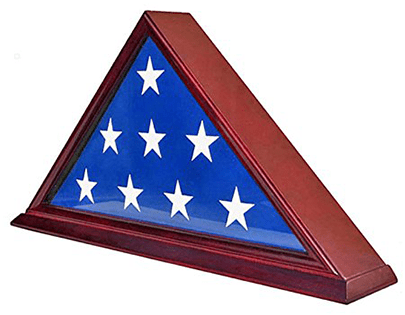 Solid Wood Elegant 5 x 9.5' Flag Display Case for Burial/Funeral/Veteran Flag