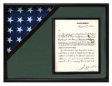 Cherry Shadow box to hold a 3’X5’ flag with 8.5'x11' certificate. - The Military Gift Store