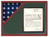 Oak Shadow box to hold a 3’X5’ flag with 8.5'x11' certificate. - The Military Gift Store