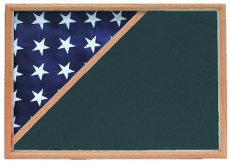 Shadow box to hold a 5’ X 9.5’ flag, Walnut Finish. - The Military Gift Store