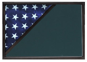 Shadow box to hold a 5’ X 9.5’ flag, Walnut Finish. - The Military Gift Store