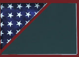 Shadow box to hold a 5’ X 9.5’ flag, Walnut Finish. - The Military Gift Store