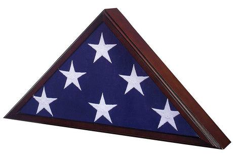 Flag Case for American Veteran Burial Flag 5' x 9.5', Cherry Finish