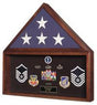 Large Flag And Medal Display Case  For 5ft X 9 Ft Flag.