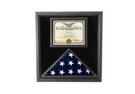 Flag Connections Premium USA-Made Solid wood Flag Document Case Black Finish 4 x 6 flag