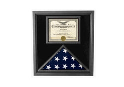 Flag Connections Premium USA-Made Solid wood Flag Document Case Black Finish 4 x 6 flag